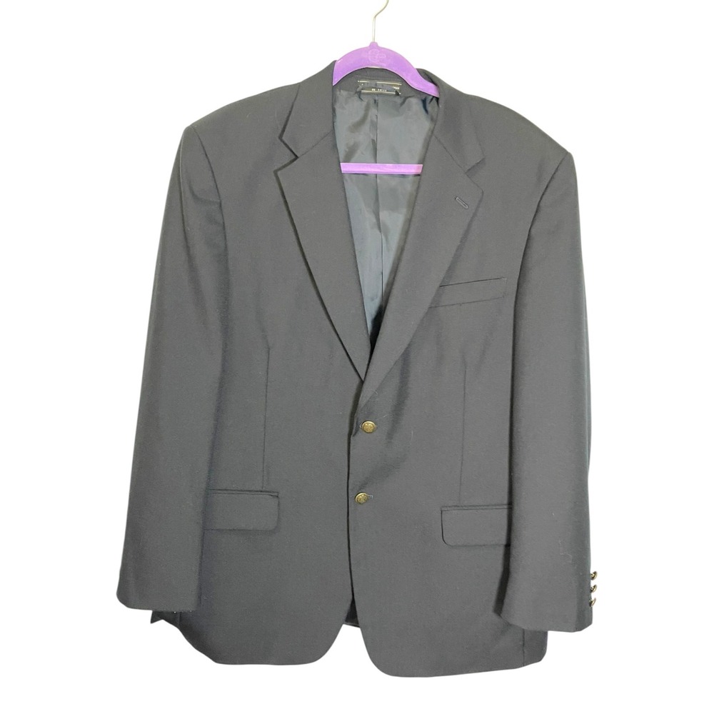 Meeting Street 44 Regular Navy Blue Blazer‎ Gold Crest Buttons Preppy Academia